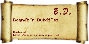 Bognár Dukász névjegykártya
